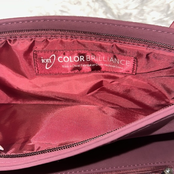 Ion Color Brilliance wine colored velvet clutch fold over bag - Picture 5 of 9